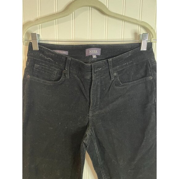 NYDJ Womens Marilyn Straight Corduroy Pants 6P Black Lift Tuck Technology - Picture 6 of 14